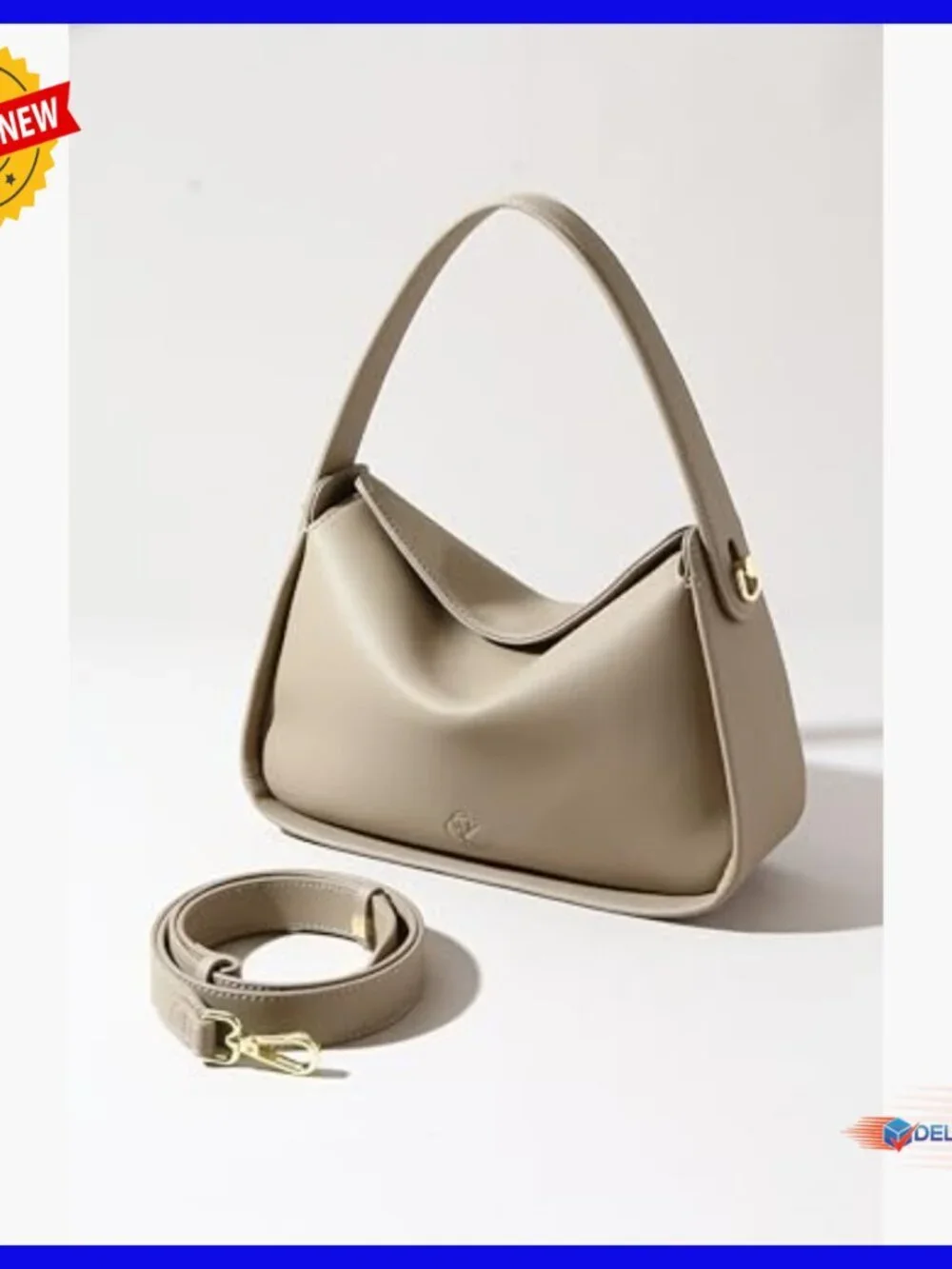 Genuine Leather Hobo Bag with Magnetic Flap, Adjustable Strap, Spacious